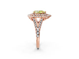 Rose gold Double Halo Fancy Yellow Pear  Cut Pave Split Shank Prong Set Ring_17