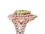 Rose gold Double Halo Fancy Yellow Pear  Cut Pave Split Shank Prong Set Ring_20