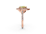 Rose gold Double Halo Fancy Yellow Pear  Diamond Pave Band with Four-Prong Setting_45