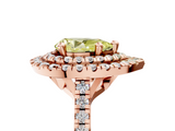 Rose gold Double Halo Fancy Yellow Pear  Diamond Pave Band with Four-Prong Setting_48