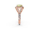 Rose gold Double Halo Fancy Yellow Princess Cut Diamond Split Shank Engagement Ring with Four-Prong Setting_5