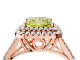 Rose gold Double Halo Fancy Yellow Princess Cut Diamond Split Shank Engagement Ring with Four-Prong Setting_7