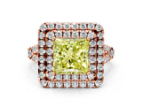 Rose gold Double Halo Fancy Yellow Princess  Cut Pave Split Shank Prong Set Ring_15