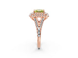 Rose gold Double Halo Fancy Yellow Princess  Cut Pave Split Shank Prong Set Ring_17