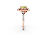 Rose gold Double Halo Fancy Yellow Princess  Diamond Pave Band with Four-Prong Setting_19