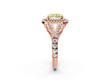 Rose gold Double Halo Fancy Yellow Radiant -Shaped Split Shank Diamond Ring with Prong Setting_17