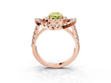 Rose gold Double Halo Fancy Yellow Radiant Cut Diamond Split Shank Prong Setting Ring_3