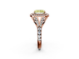 Rose gold Double Halo Fancy Yellow Radiant  Cut Diamond Split Shank Ring with Four Prong Setting_21