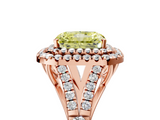 Rose gold Double Halo Fancy Yellow Radiant  Cut Diamond Split Shank Ring with Four Prong Setting_24