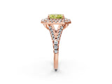 Rose gold Double Halo Fancy Yellow Radiant  Cut Pave Split Shank Prong Set Ring_17