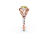 Rose gold Double Halo Fancy Yellow Round -Shaped Split Shank Diamond Ring with Prong Setting_17