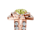 Rose gold Double Halo Fancy Yellow Round Cut Diamond Split Shank Prong Setting Ring_5
