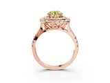 Rose gold Double Halo Fancy Yellow Round  Cut Pave Split Shank Prong Set Ring_18