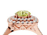 Rose gold Double Halo Fancy Yellow Round  Cut Pave Split Shank Prong Set Ring_19