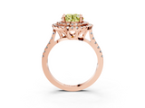 Rose gold Double Halo Fancy Yellow Round  Diamond Pave Band with Four-Prong Setting_20