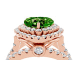 Rose gold Double Halo Heart Cut Diamond Split Shank Pave Set Ring_4