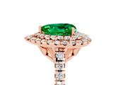 Rose gold Double Halo Heart Cut Emerald Pavé Band with Four-Prong Setting_5