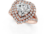 Rose gold Double Halo Heart Cut Pave Split Shank Prong Set Ring_16