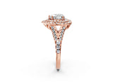 Rose gold Double Halo Heart Cut Pave Split Shank Prong Set Ring_17