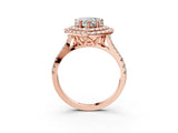Rose gold Double Halo Heart Cut Pave Split Shank Prong Set Ring_18