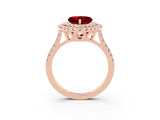 Rose gold Double Halo Heart Cut Ruby Pavé Band with Four-Prong Setting_3