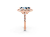 Rose gold Double Halo Marquise Cut Aquamarine Pavé Band with Four-Prong Setting_2
