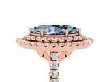 Rose gold Double Halo Marquise Cut Aquamarine Pavé Band with Four-Prong Setting_5