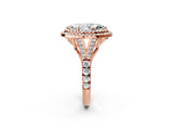 Rose gold Double Halo Marquise Cut Diamond Split Shank Engagement Ring with Four-Prong Setting_5