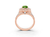 Rose gold Double Halo Marquise Cut Diamond Split Shank Pave Set Ring_3