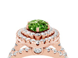 Rose gold Double Halo Marquise Cut Diamond Split Shank Pave Set Ring_4