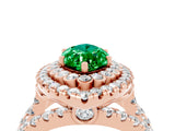 Rose gold Double Halo Marquise Cut Diamond Split Shank Pave Set Ring_4