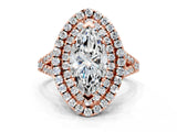 Rose gold Double Halo Marquise Cut Pave Split Shank Prong Set Ring_15