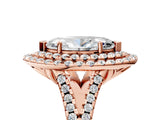 Rose gold Double Halo Marquise Cut Pave Split Shank Prong Set Ring_20