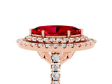 Rose gold Double Halo Marquise Cut Ruby Pavé Band with Four-Prong Setting_5