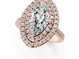 Rose gold Double Halo Marquise Diamond Pave Band with Four-Prong Setting_63