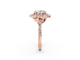 Rose gold Double Halo Oval Diamond Pave Band with Four-Prong Setting_65