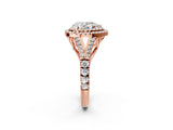 Rose gold Double Halo Pear Cut Diamond Split Shank Engagement Ring with Four-Prong Setting_5