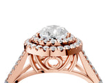 Rose gold Double Halo Pear Cut Diamond Split Shank Engagement Ring with Four-Prong Setting_7