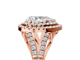 Rose gold Double Halo Pear Cut Diamond Split Shank Engagement Ring with Four-Prong Setting_8