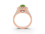 Rose gold Double Halo Pear Cut Diamond Split Shank Pave Set Ring_3