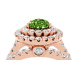 Rose gold Double Halo Pear Cut Diamond Split Shank Pave Set Ring_4