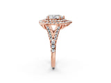 Rose gold Double Halo Pear Cut Pave Split Shank Prong Set Ring_17
