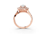 Rose gold Double Halo Pear Cut Pave Split Shank Prong Set Ring_18