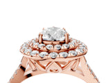 Rose gold Double Halo Pear Cut Pave Split Shank Prong Set Ring_19