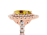 Rose gold Double Halo Pear Cut Yellow Sapphire Pavé Band with Four-Prong Setting_29
