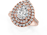 Rose gold Double Halo Pear Diamond Pave Band with Four-Prong Setting_60