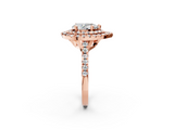 Rose gold Double Halo Pear Diamond Pave Band with Four-Prong Setting_61