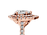 Rose gold Double Halo Pear Diamond Pave Band with Four-Prong Setting_64