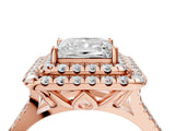 Rose gold Double Halo Princess Cut Pave Split Shank Prong Set Ring_19