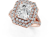 Rose gold Double Halo Radiant Cut Pave Split Shank Prong Set Ring_16